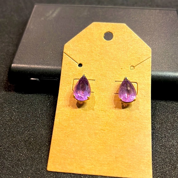 Jewelry - Gold filled amethyst pear shaped post earrings